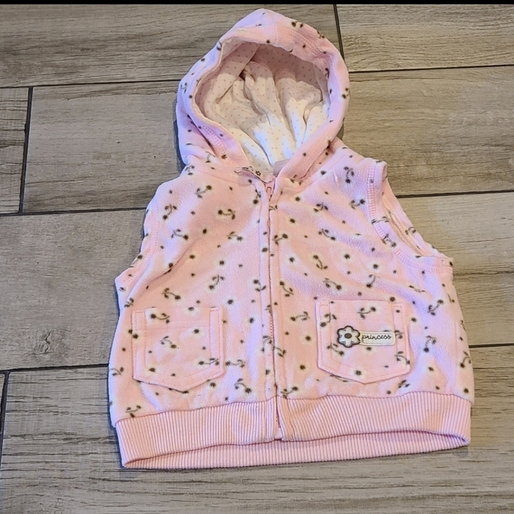 🍦 Carters Baby Flower Print fleece vest ☀️